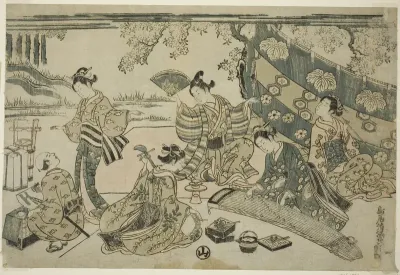 A picnic under cherry trees