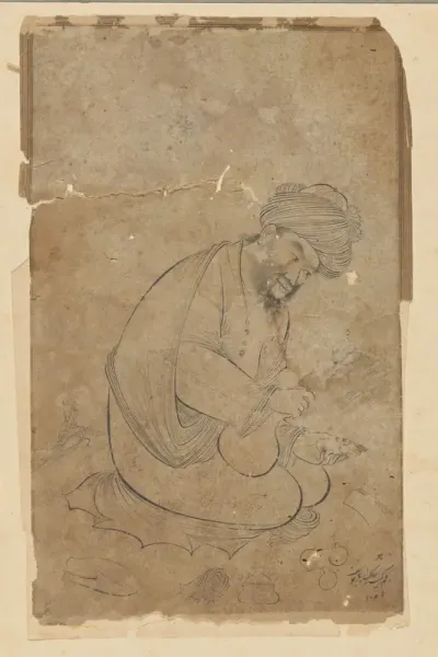 A poet drinking wine