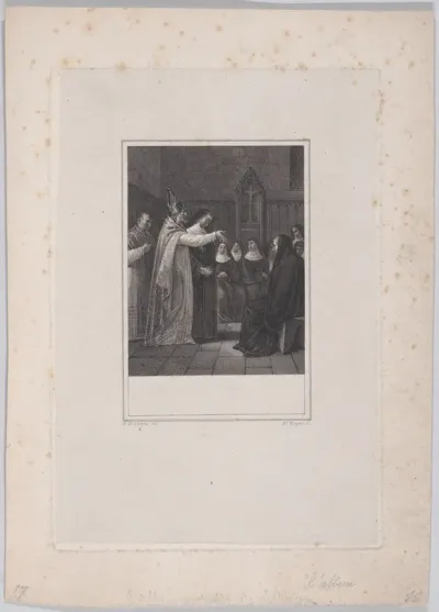 A priest and a group of nuns