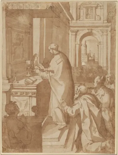A Priest Celebrating Mass