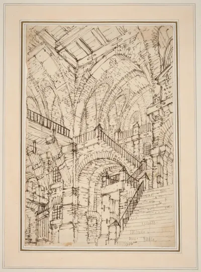 A Prison Interior with a Monumental Staircase
