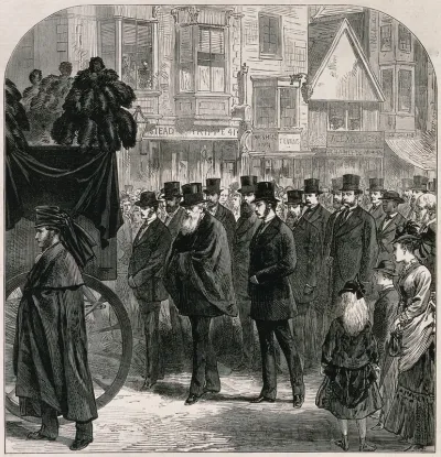 A procession following the coffin of David Livingstone in Southampton in 1873