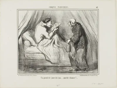 “A protest on New Year's Day! What luck! ...........,” plate 42 from Croquis Parisiens