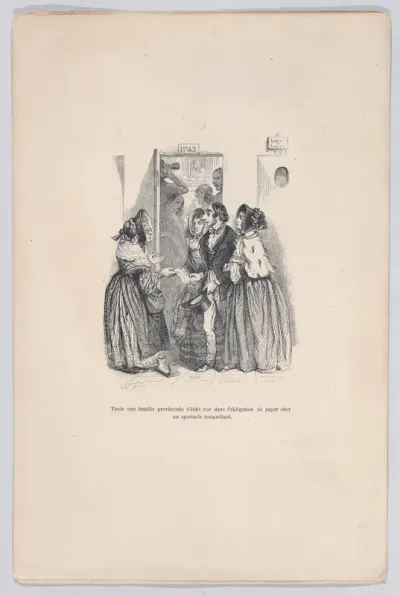 A provincial family was forced to pay a high price for an insignificant show, from "Little Miseries of Human Life"