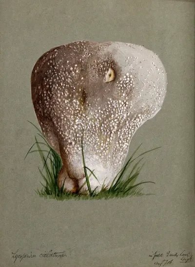 A puff ball (Lycoperdon species)