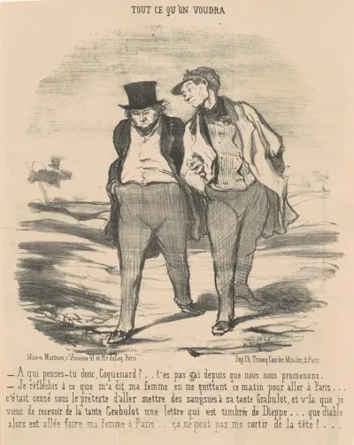 A qui penses-tu donc, coquenard? ...