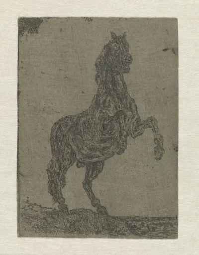 A Rearing Horse before a Landscape