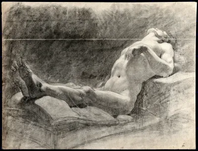 A reclining male nude
