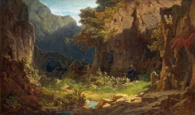 A recluse playing violin