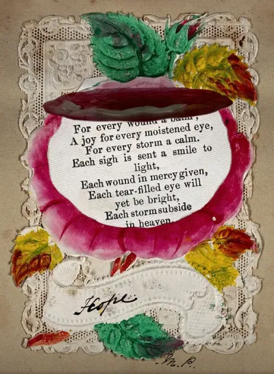 A rose with lettering