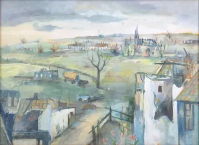 A ruined village.