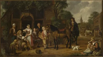 A scene before the inn.