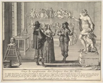 A Sculptor Presenting his Statue of Venus and Cupid
