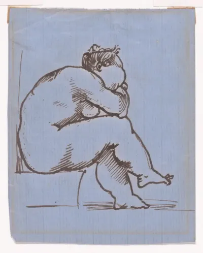 A seated fat lady