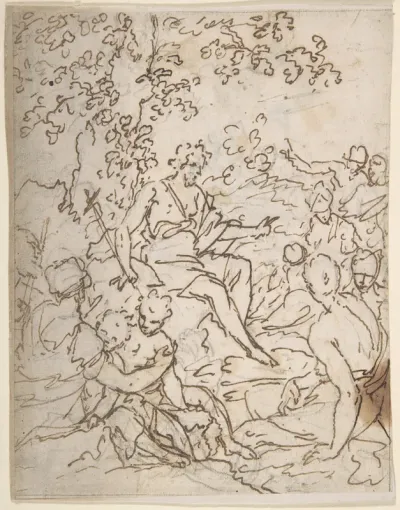 A Seated John the Baptist Preaching