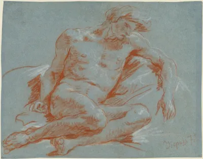 A Seated Male Nude