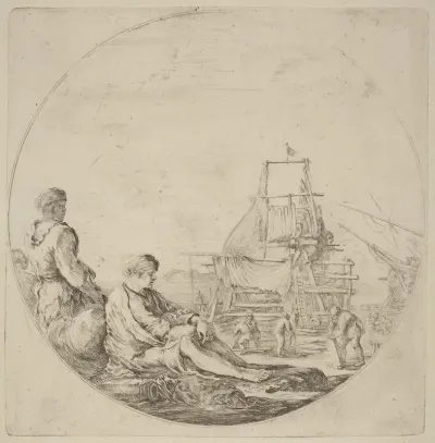 A Seated White Sailor and a Standing Black Sailor