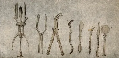 A selection of ancient Roman surgical instruments, discovered at Pompeii