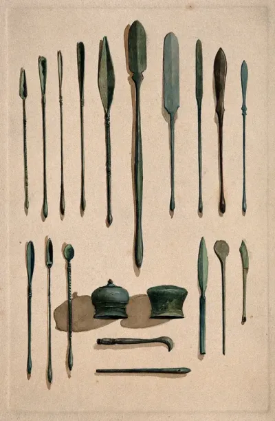 A selection of ancient Roman surgical instruments