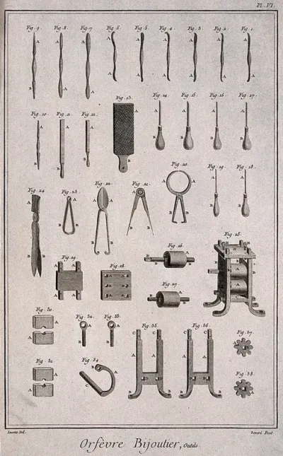 A selection of boring, cutting, carving, moulding and filing tools
