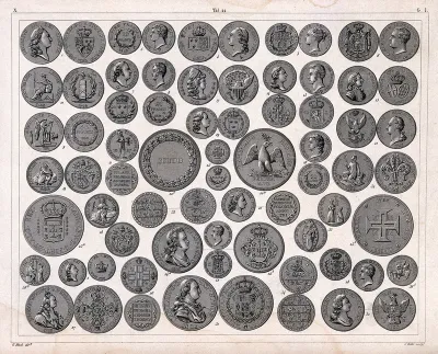 A selection of European coins: both sides