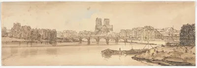 A Selection of Twenty of the Most Picturesque Views in Paris:  View of Pont de la Tournelle and Notre Dame taken from the Arsenal