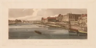 A Selection of Twenty of the Most Picturesque Views in Paris: View of the Louvre & Bridge of the Thuilleries taken from Pont Neuf