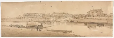 A Selection of Twenty of the Most Picturesque Views in Paris:  View of the Palace and Village of Choisi on the Banks of the Seine