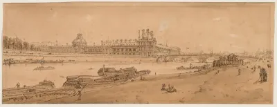 A Selection of Twenty of the Most Picturesque Views in Paris:  View of the Tuilleries and Bridge taken from Quay d'Orsay