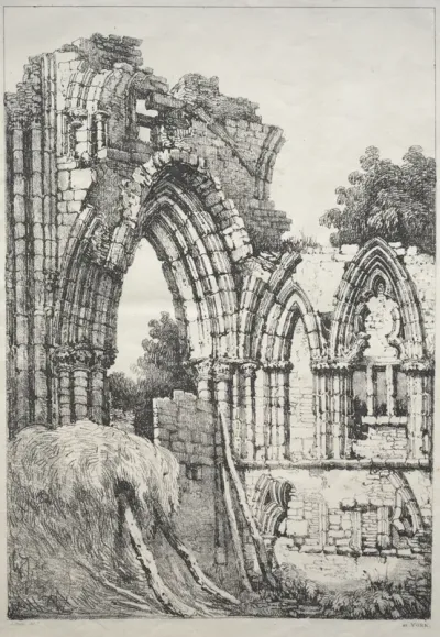 A Series of Ancient Buildings and Rural Cottages in the North of England:  At York, Ruins