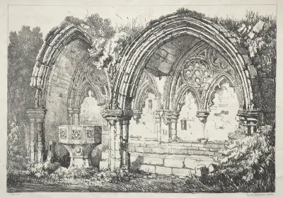 A Series of Ancient Buildings and Rural Cottages in the North of England:  Part of Kirkham Abbey