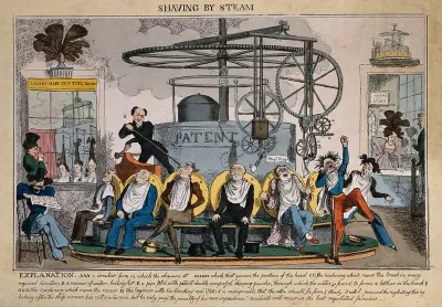 A shaving machine powered by steam