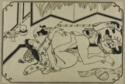 A sheet from a shunga album