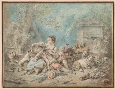 A Shepherd and a Shepherdess Resting