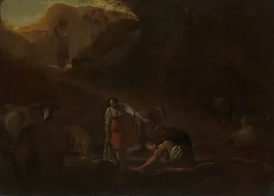 A Shepherd and Washerwomen at a Spring