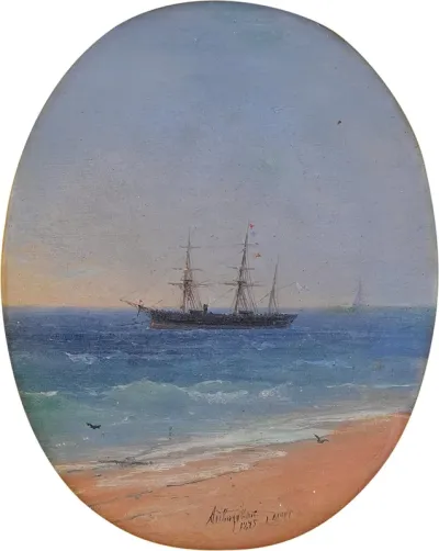 A Ship of the Russian Navy off the Coast