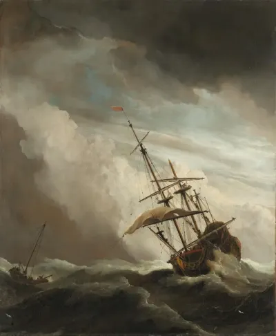 A Ship on the High Seas Caught by a Squall, Known as ‘The Gust’