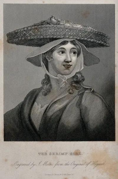 A shrimp girl. Steel engraving by J. Moore after W. Hogarth