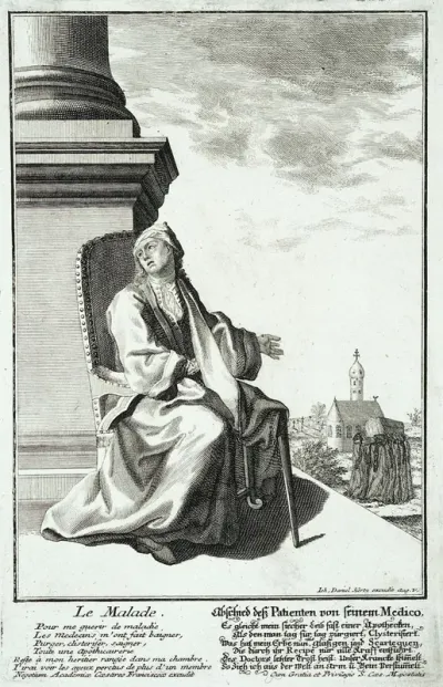 A sick man lamenting the uselessness of his physicians