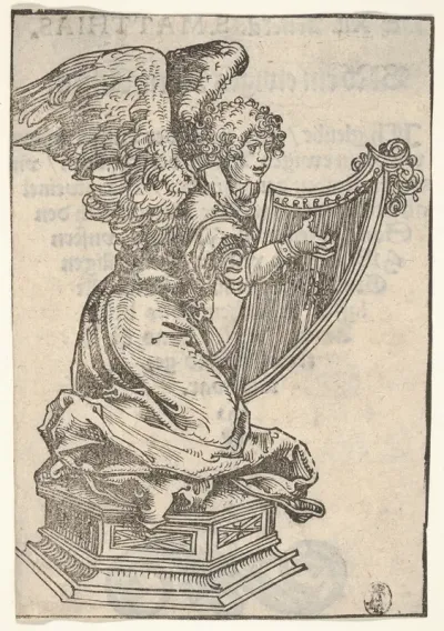 A Silver Statuette of an Angel Playing the Harp, from the "Wittenberg Reliquaries"