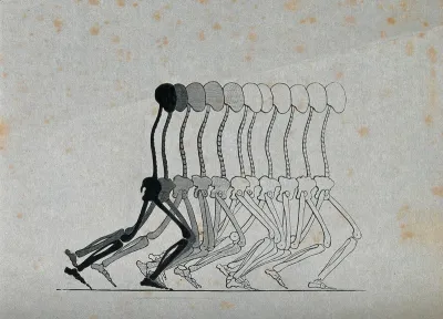 A skeleton in motion