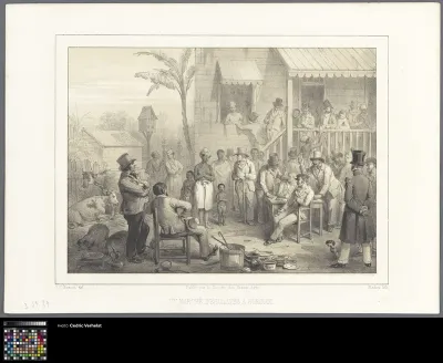 A slave market in Surinam