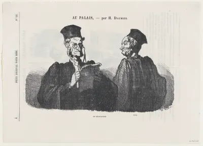 A slightly strained relationship, from 'At the court of justice,' published in Le Petit Journal pour Rire, March 3, 1866