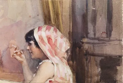 A Smoking Girl, Study from Spain
