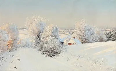 A snow covered landscape.