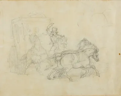 A Stagecoach Drawn by Five Horses