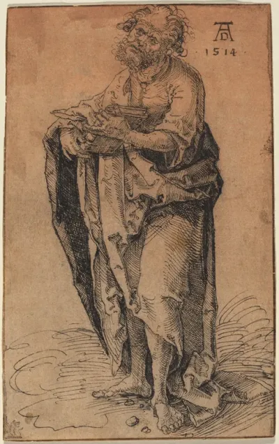A Standing Apostle Holding a Book
