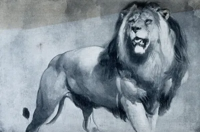 A standing lion