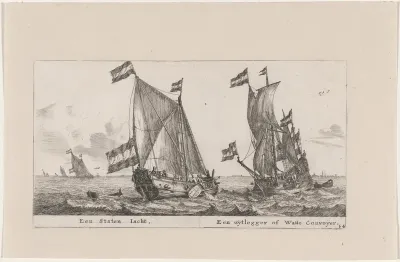 A States Yacht and an "Uijtlegger" or Escort Vessel for the Waddenzee