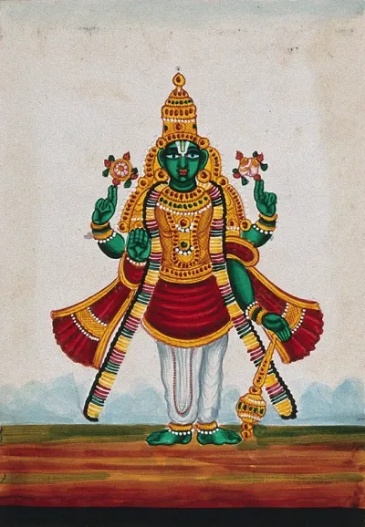 A statue of Lord Vishnu